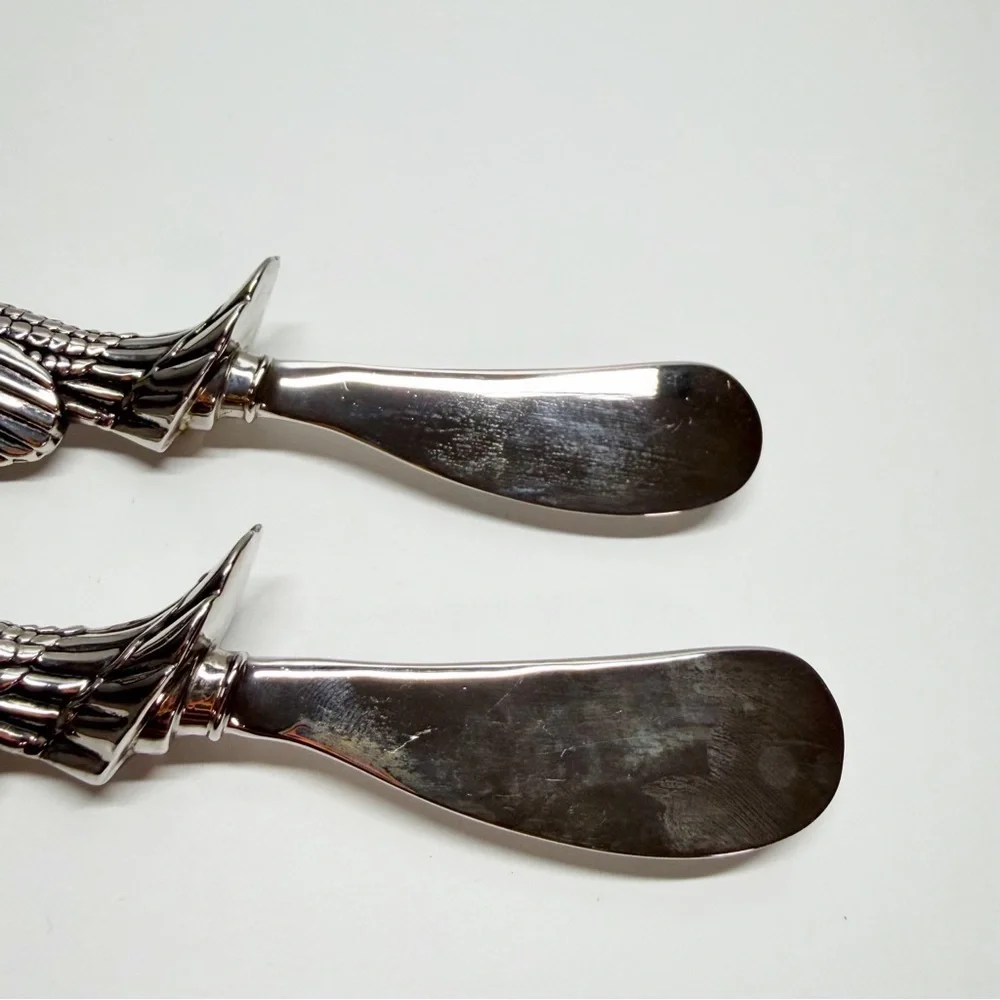Vintage Silver Plate Turkey Dip Spread Knives